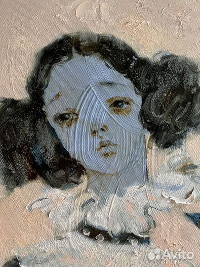 Картина маслом романтизм девушка птица