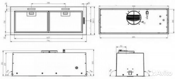 Встраиваемая вытяжка Elica fold BL MAT/A/72