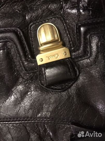 Сумка чёрная кожаная Coach
