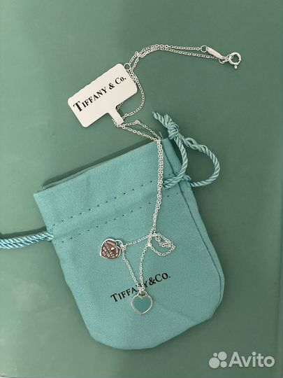 Кулон tiffany двойное сердце