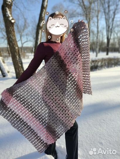 Платок / шарф ажурный вязаный ручная работа