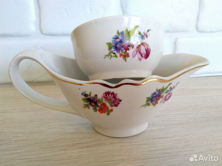 Винтажные фарфоровые соусники, Дулево, Посуда СССР