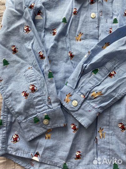 Рубашка h&m новогодняя для мальчика 116 размер