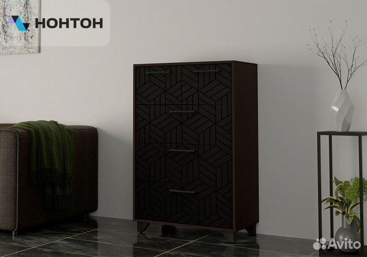 Комод Амстердам венге / черный матовый