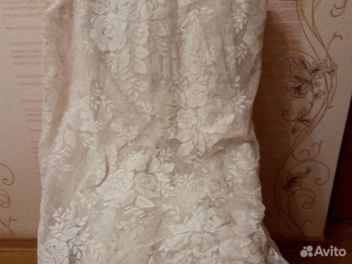 Тюль белая с вышикой