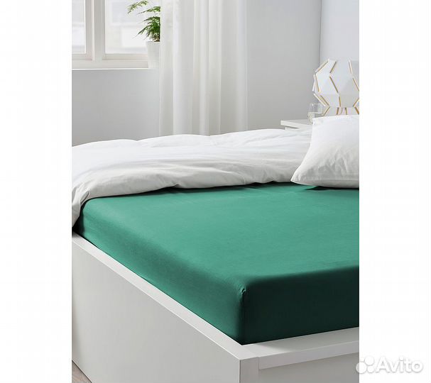 Простынь GoodNight Сатин 160х200х20 Лагуна на рези