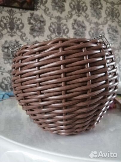 Кашпо подвесное из ротанга, ручная работа