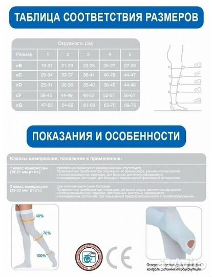 Чулки антиэмболические 2 размер новые