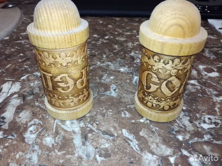 Солонка и перечница из бересты