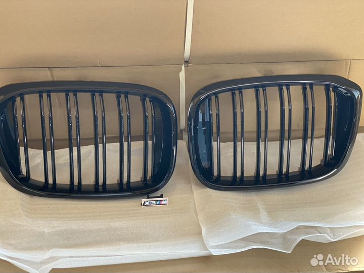 Решетка радиатора BMW x3 g01 черная двойная