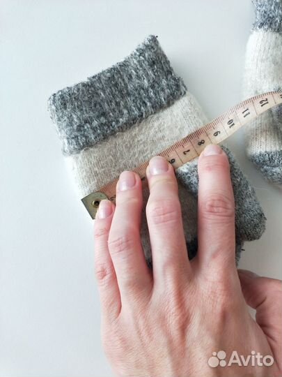 Детские зимние шерстяные варежки на 5-7 лет