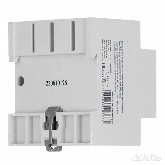 Узо EKF PROxima вд-100 40А 300 мА 4P тип ас 4,5 кА (elcb-4-40-300-em-pro)