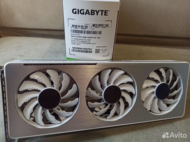 Видеокарта gigabyte GeForce RTX 3060 vision OC 12G