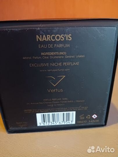 Парфюм мужской Vertus Narcos'is 100ml