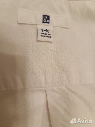 Рубашка белая для мальчика Uniqlo 7-8 лет