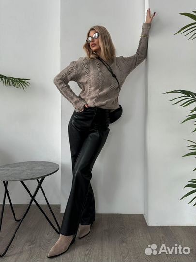 Брюки кожаные balenciaga