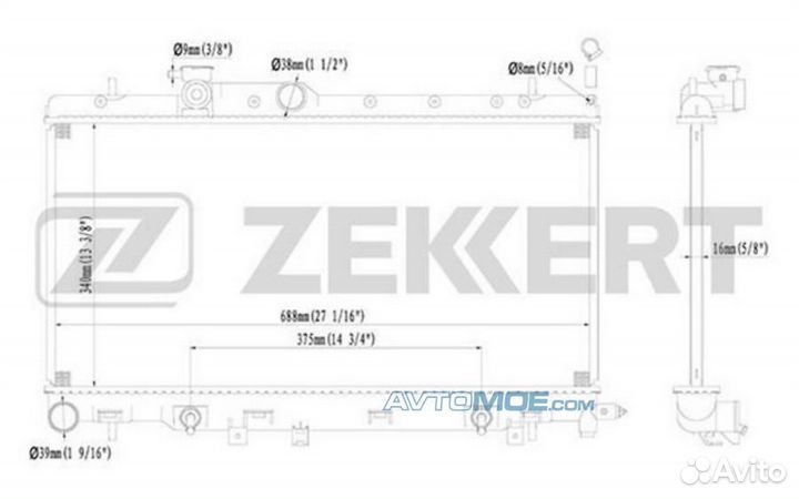 Радиатор охл. дв. Subaru Impreza II (GD GG) 00- Le