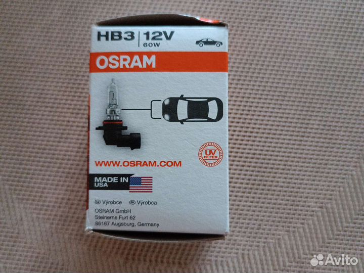 Автолампа Osram HB3 12v 60w