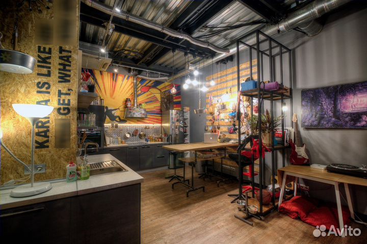 Аренда Лофта. Апартаменты посуточно с кухней. 70м2