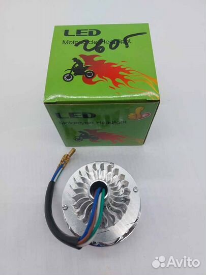 Лампа LED 18Вт фары мопеда Альфа, круглая