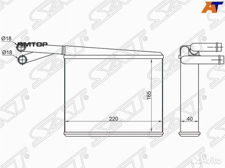 SAT ST-MD11-395-0 Радиатор отопителя салона merced
