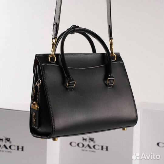 Сумка coach broome 2 цвета натуральная пресс кожа