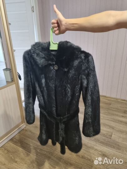 Шуба норковая blackglama с капюшоном