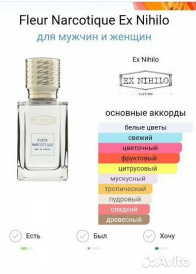 Ex nihilo fleur narcotique Флёр Наркотик унисекс