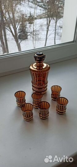 Графин с рюмками богемия