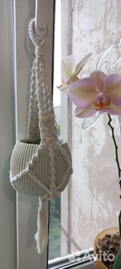 Кашпо для цветов подвесное макраме