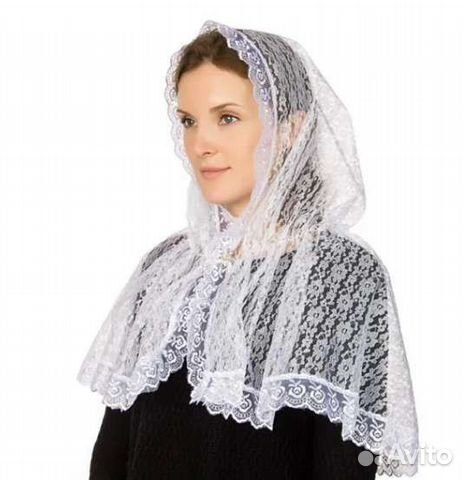 Неспадающий платок новый белый