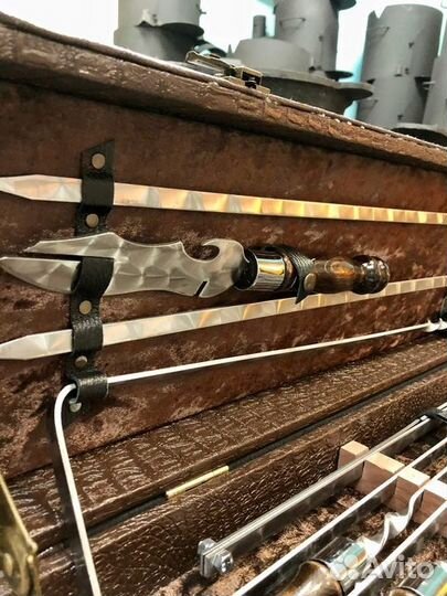 Набор шампуров в кейсе, подарок рыбаку, охотнику