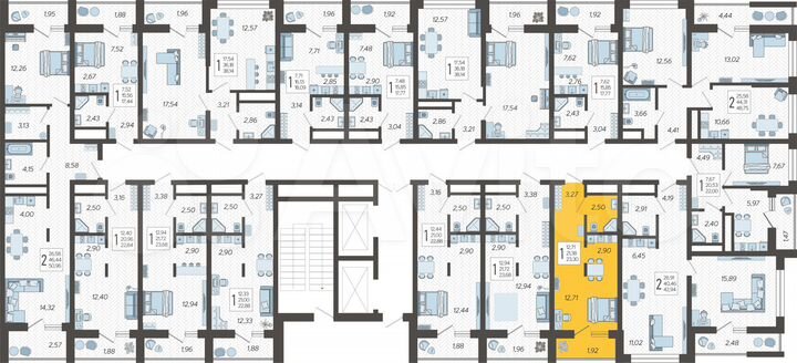 Квартира-студия, 23,3 м², 17/19 эт.