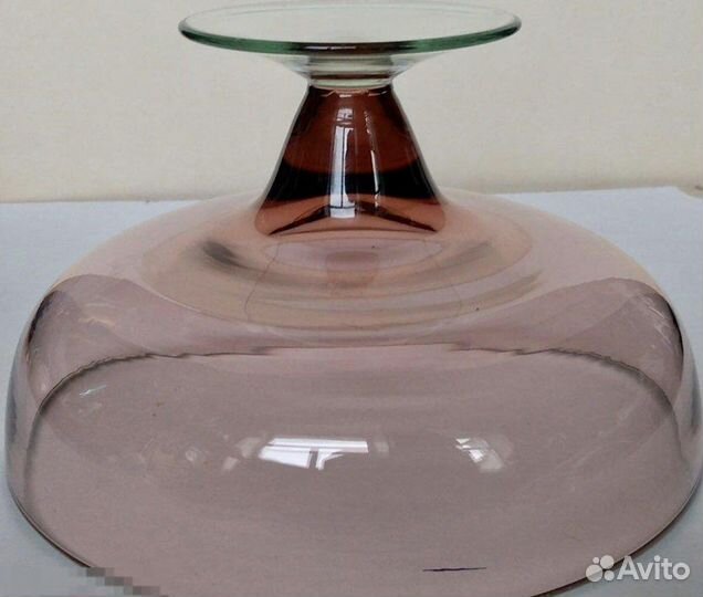 Ваза для фруктов марганцевое стекло СССР