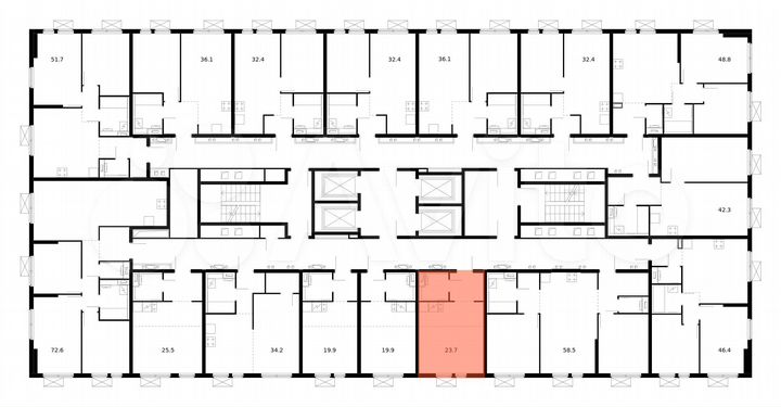 Квартира-студия, 23,7 м², 25/33 эт.