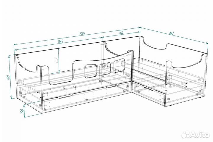 Детская угловая кровать 