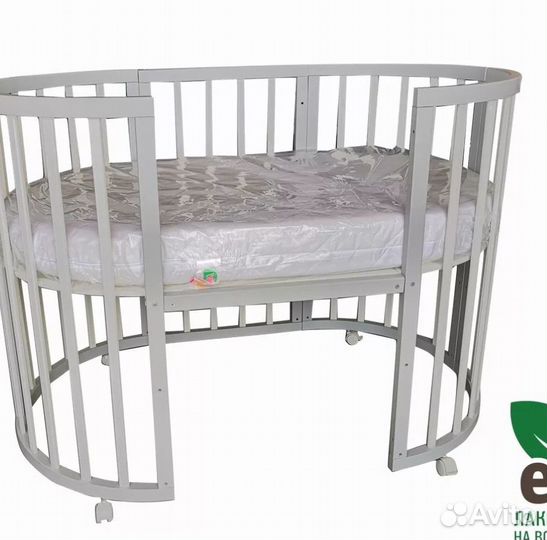 Детская кроватка трансформер круглая/овальная