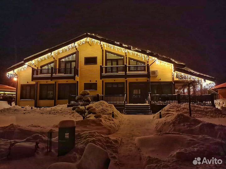 Украшение дома гирляндой/новогодняя подсветка дома