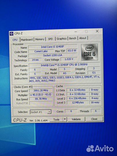 Процессор intel core i5 10400f lga1200 oem
