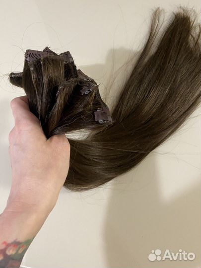 Волосы на заколках натуральные