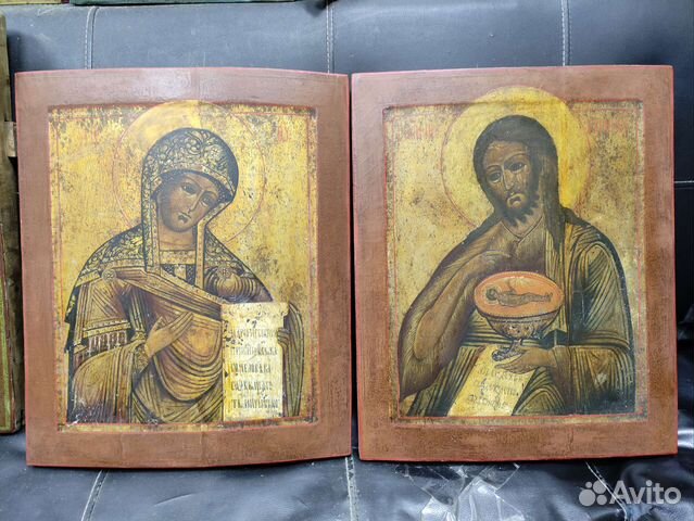 Старинные иконы из Деисусного чина размер