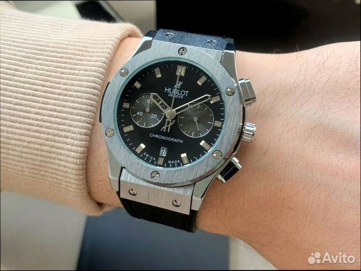 Часы мужские Hublot silver