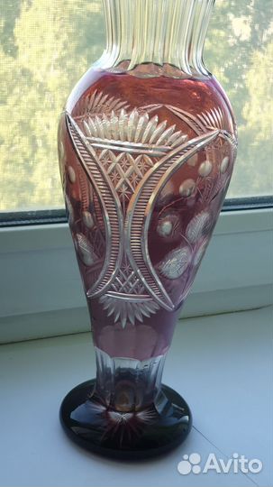 Ваза хрусталь марганцевое стекло