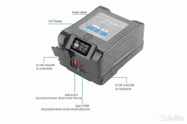 Аккумулятор V-mount digital BP-VL99