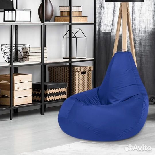 Кресло-мешок синий ткань Оксфорд