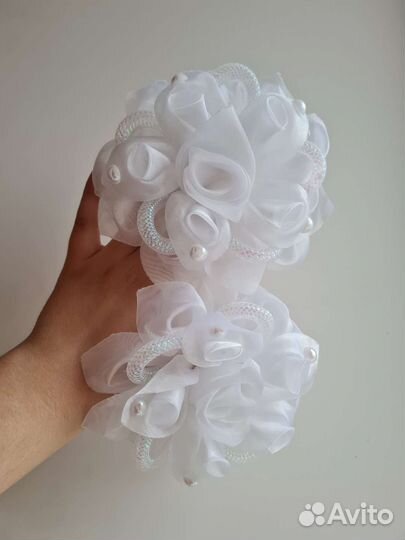 Банты для волос белые