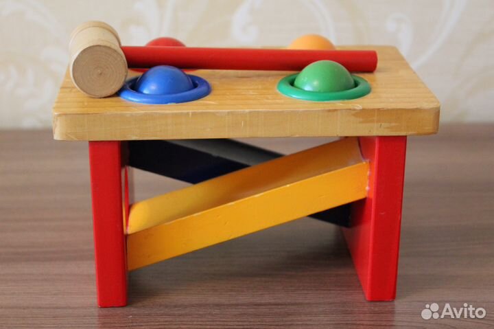 Игрушка-стучалка деревянная Горки Шарики