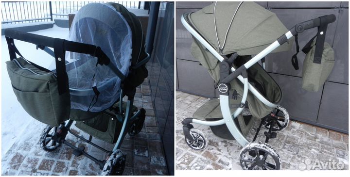 Коляска 2 в 1 Aimile хакки,идеальное состояние,лёг