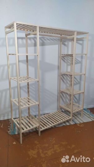 Вешалка напольная из дерева, гардероб, прихожая