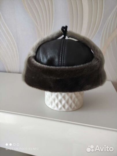 Мужская кожаная кепка